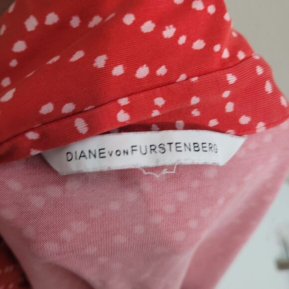 Diane Von Furstenberg XS,S Romper Celeste Silk polka dot stretch waist belt - Picture 7 of 12